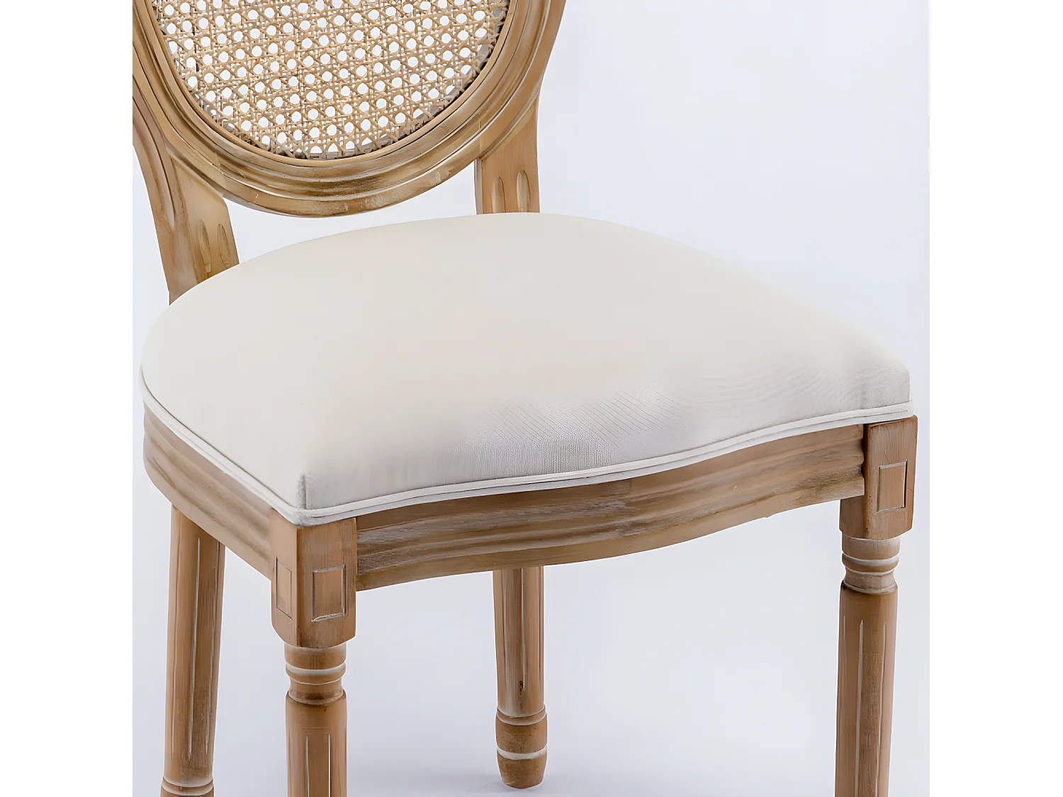 Chaises de salle à manger 4 pièces avec dossier en rotin