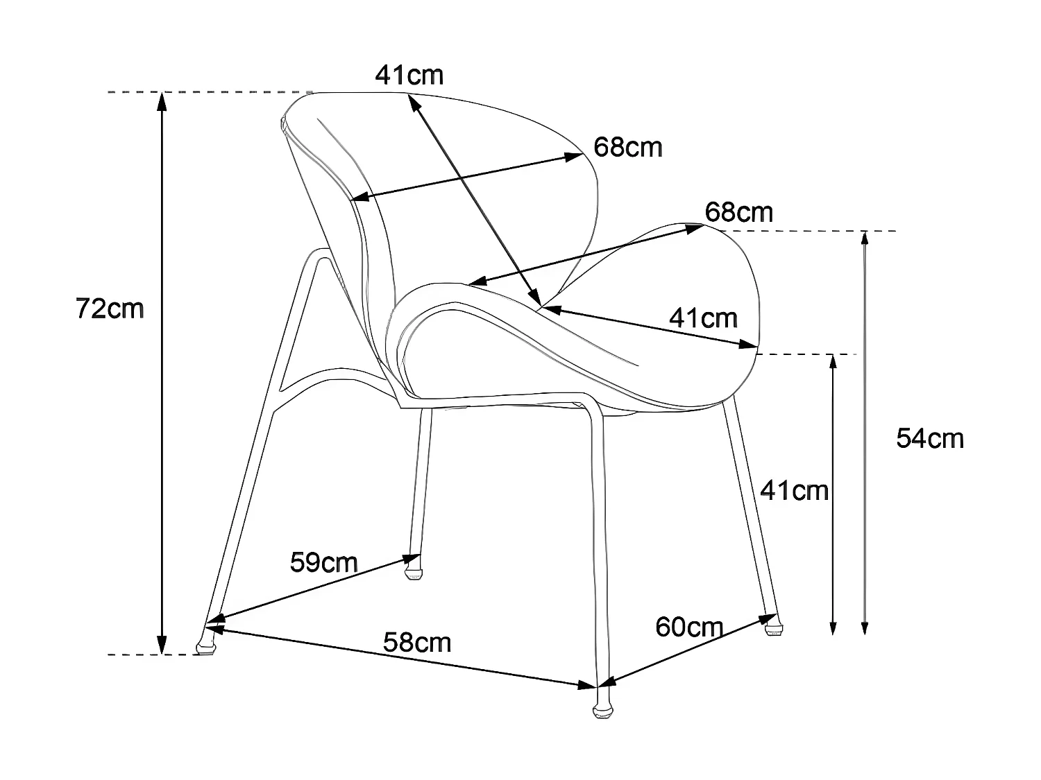Lot de 4 fauteuils en velours pour salle à manger, luxueux, gris