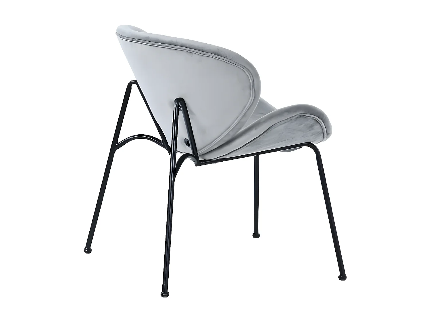 Lot de 4 fauteuils en velours pour salle à manger, luxueux, gris