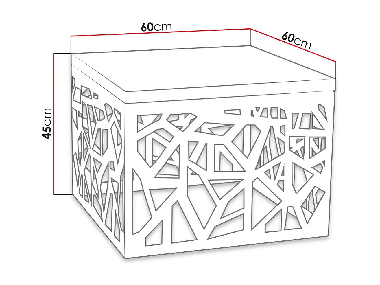 Table d&#39,appoint Germantown 102, Noir mat|Blanc brillant, 45x60x60cm, Stratifié