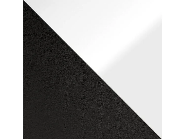 Table d&#39,appoint Germantown 102, Noir mat|Blanc brillant, 45x60x60cm, Stratifié