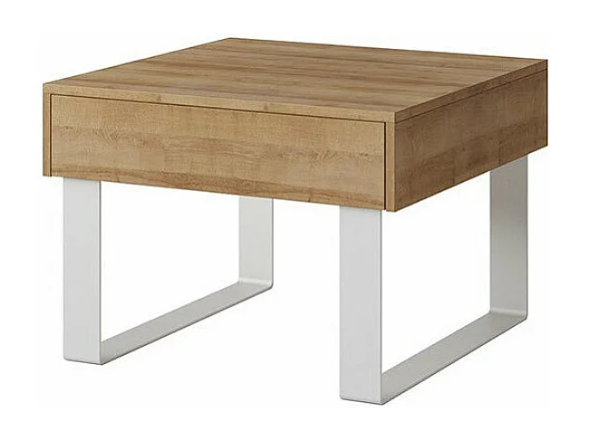 Mesa auxiliar Tivdalu 137, Roble dorado, 45x64x64cm, Aglomerado laminado, Angular