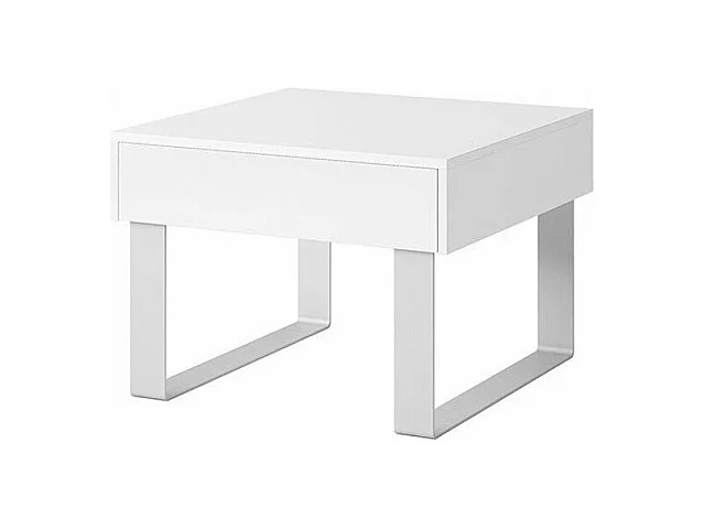 Table d&#39,appoint Tivdalu 137, Blanc brillant|Blanc, 45x64x64cm, Stratifié, Angulaire
