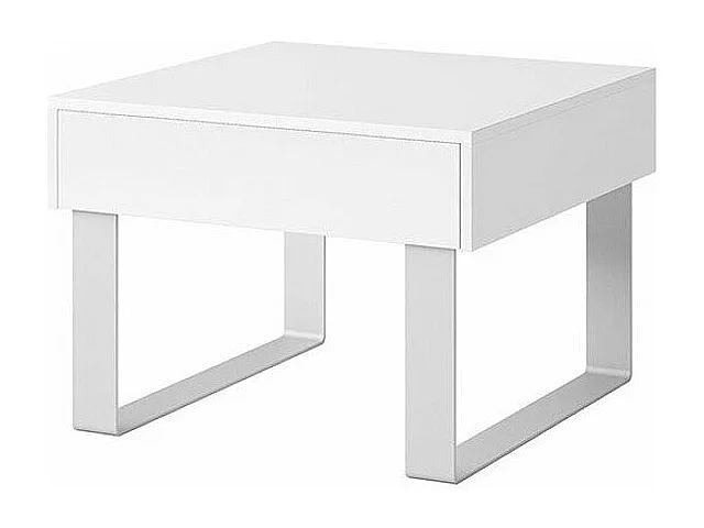 Mesa auxiliar Tivdalu 137, Blanco brillante|Blanco, 45x64x64cm, Aglomerado laminado