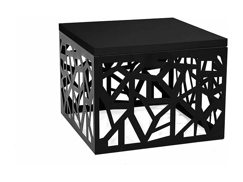Table d',appoint Germantown 102, Noir mat|Noir brillant, 45x60x60cm, Stratifié