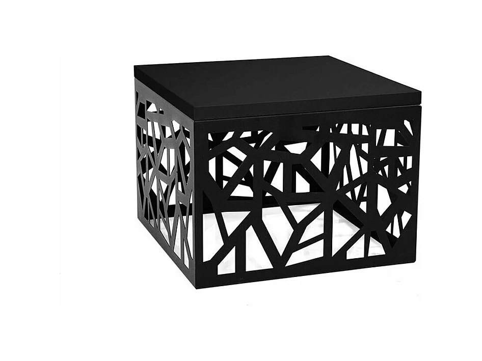 Table d&#39,appoint Germantown 102, Noir mat|Noir brillant, 45x60x60cm, Stratifié