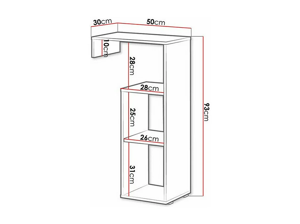 Estante Florevi 109, Aberto sem a parte traseira, 93x50x30cm