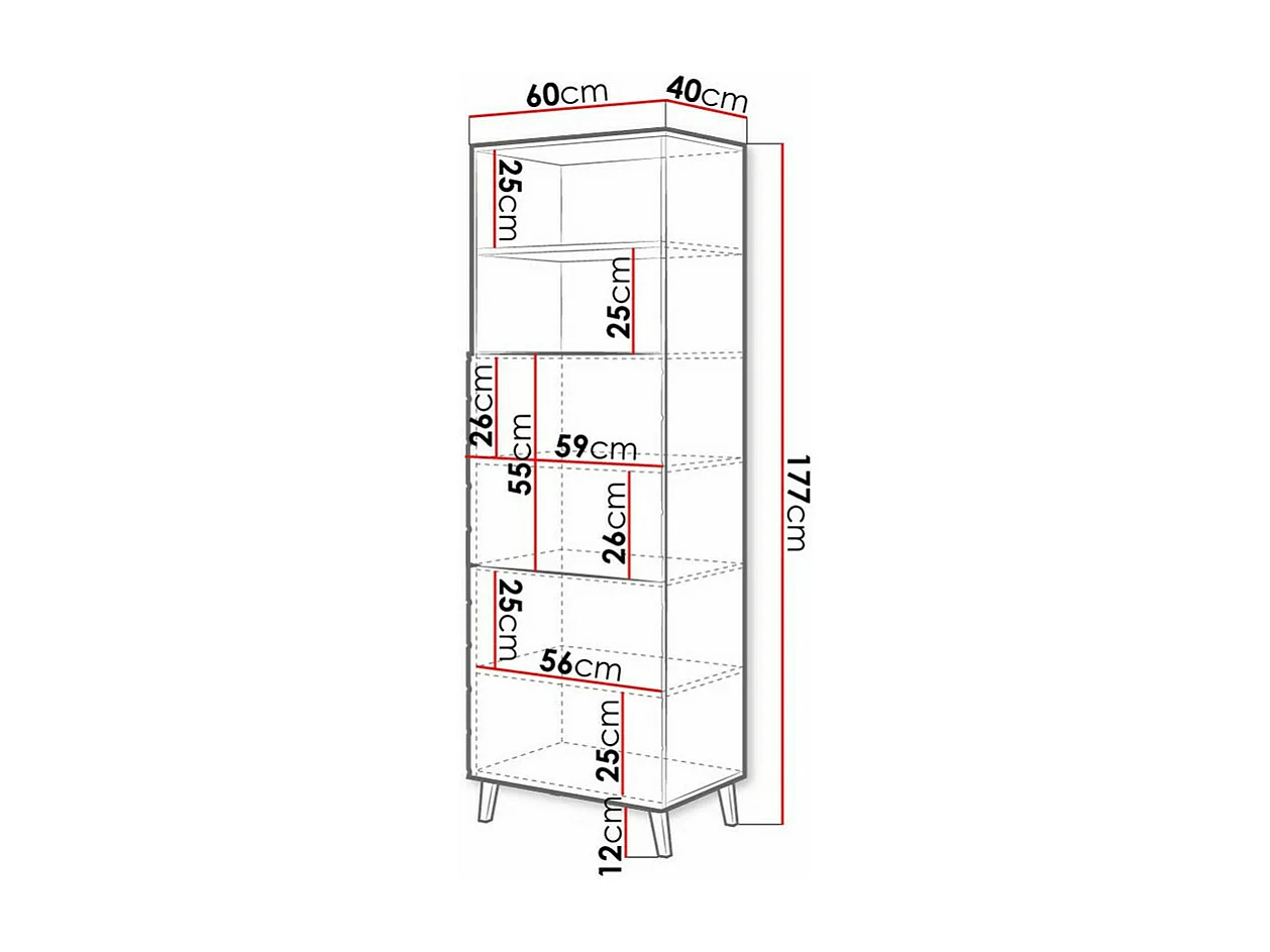 Estante Charlotte 178, Com portas, Placa de aglomerado laminado