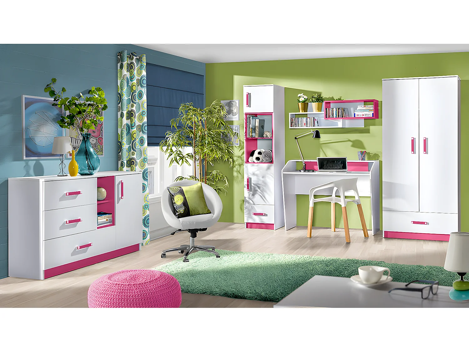 Estantería Sorviru 104, Con puertas|Cerrable|Con cajones, Aglomerado laminado, 189x45cm