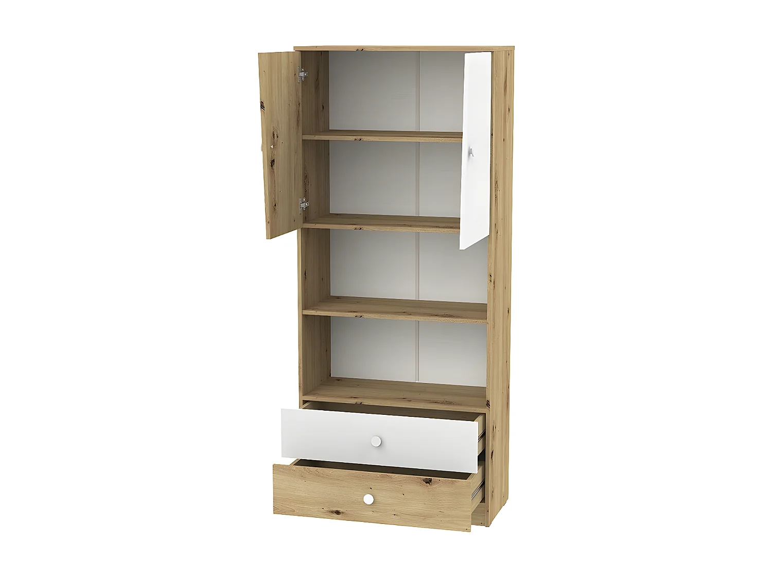 Estante Almira 103, Com gavetas, Placa de aglomerado laminado