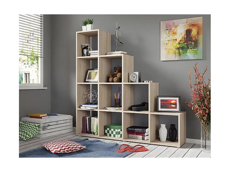 Estante Sarasota 111, Aberto sem a parte traseira, 142x139x33cm