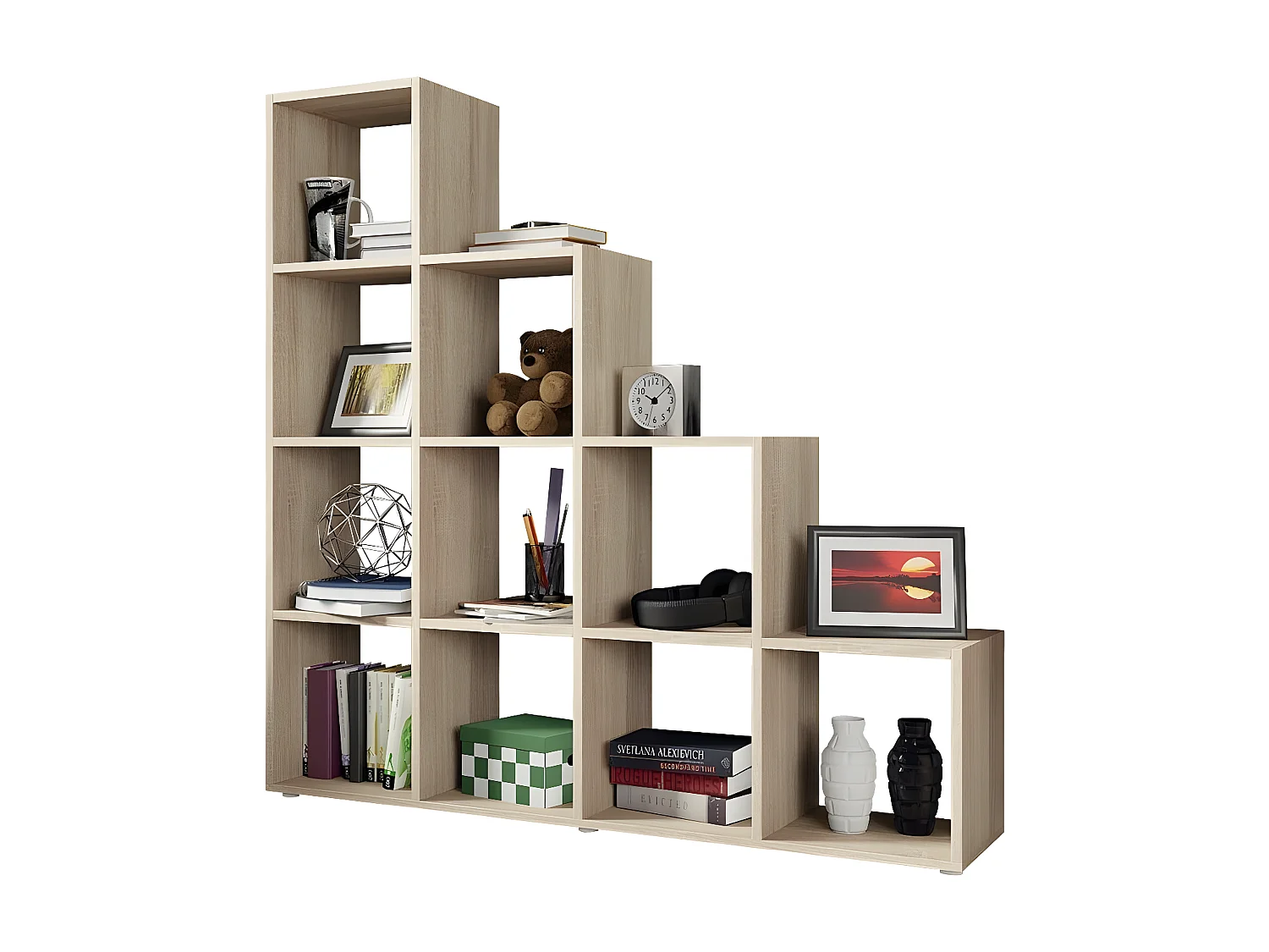 Étagère Sarasota 111, Ouvert sans paroi d'extrémité, Stratifié, 142x139x33cm