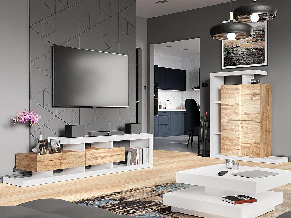 Scaffale Utica 113, Con porte|Chiuso, Truciolare laminato, Il numero di porte: 2.00, 40cm