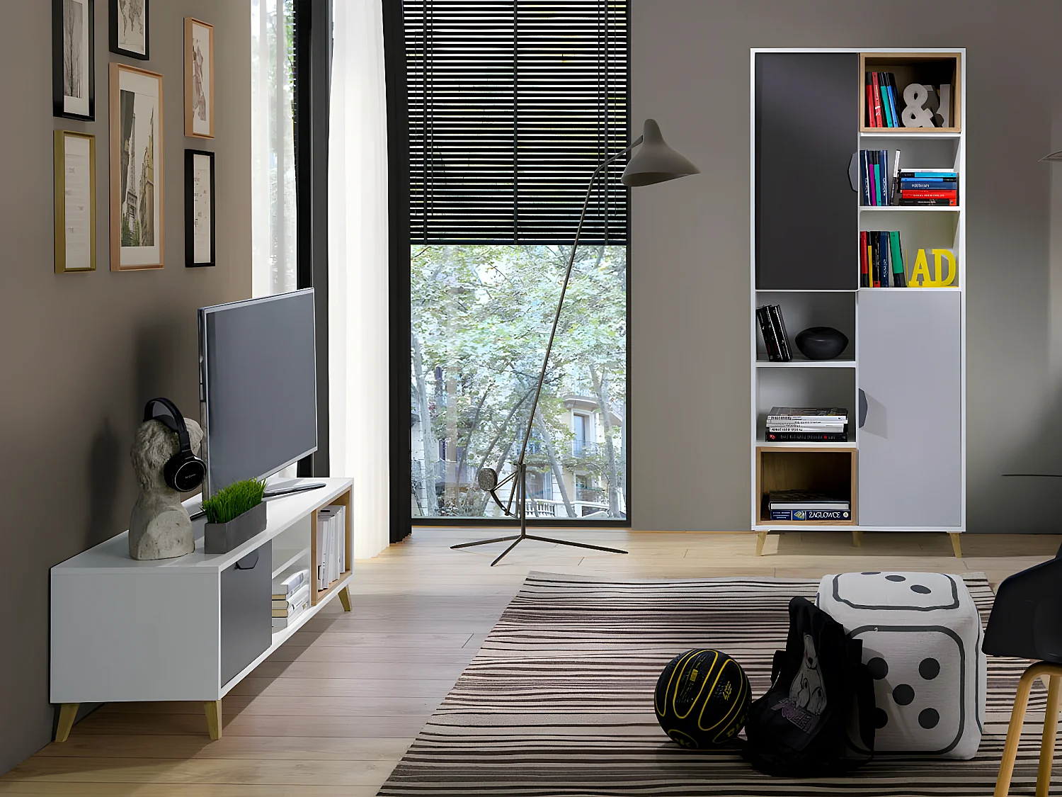 Estantería Domvera 102, Con puertas, Aglomerado laminado, Número de puertas: 2, 190x80cm