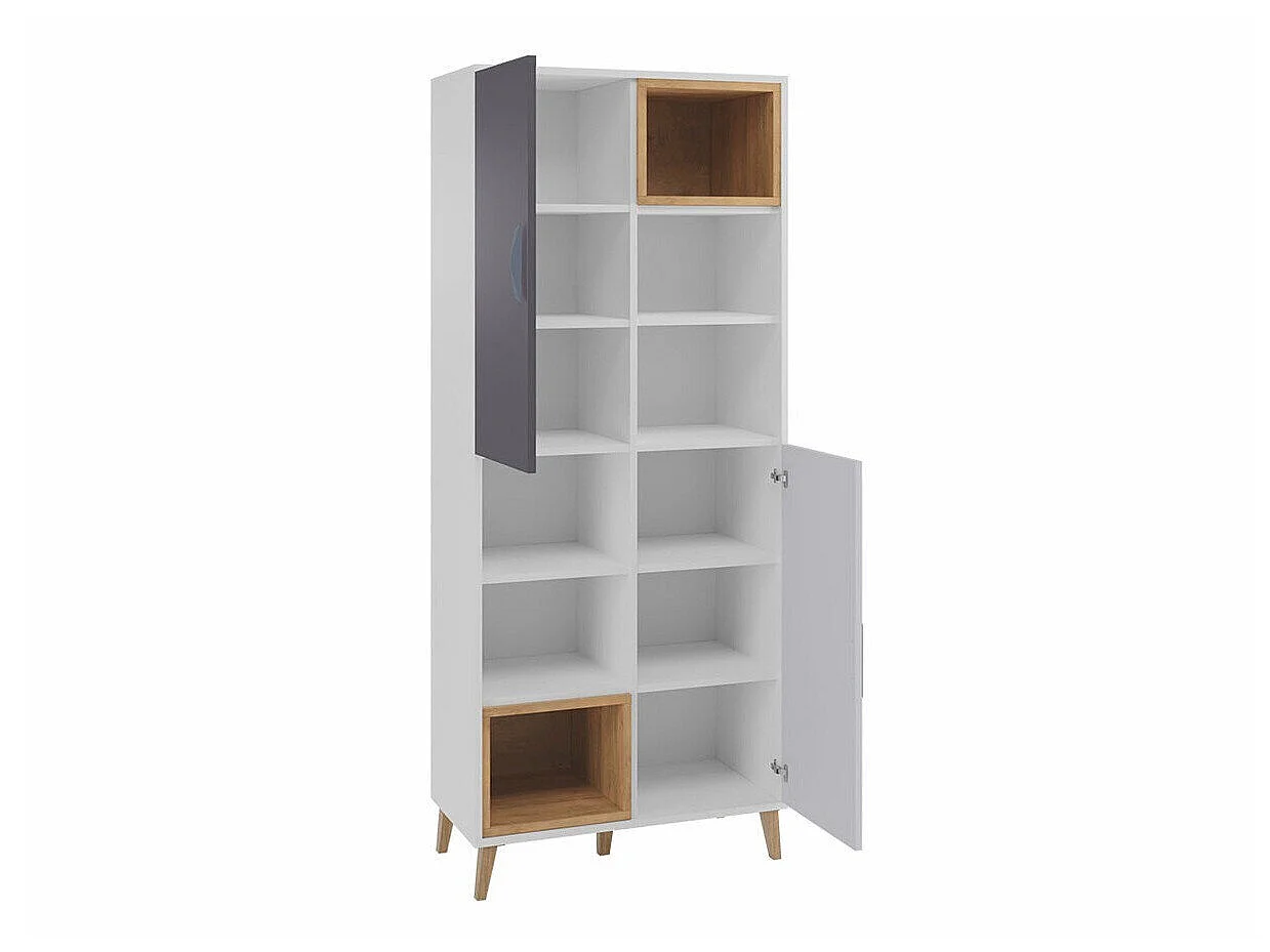 Estantería Domvera 102, Con puertas, Aglomerado laminado, Número de puertas: 2, 190x80cm