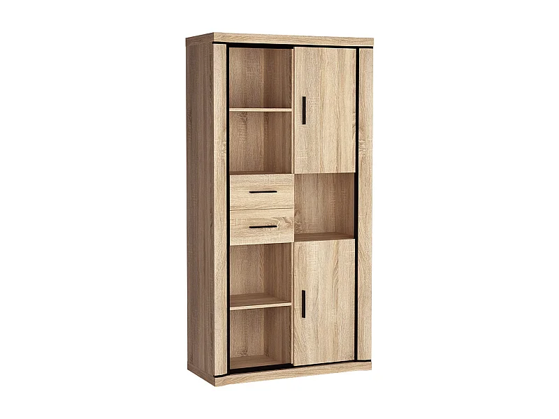 Estantería Lorelie 120, Con cajones|Con puertas, Aglomerado laminado, 192x97x44cm