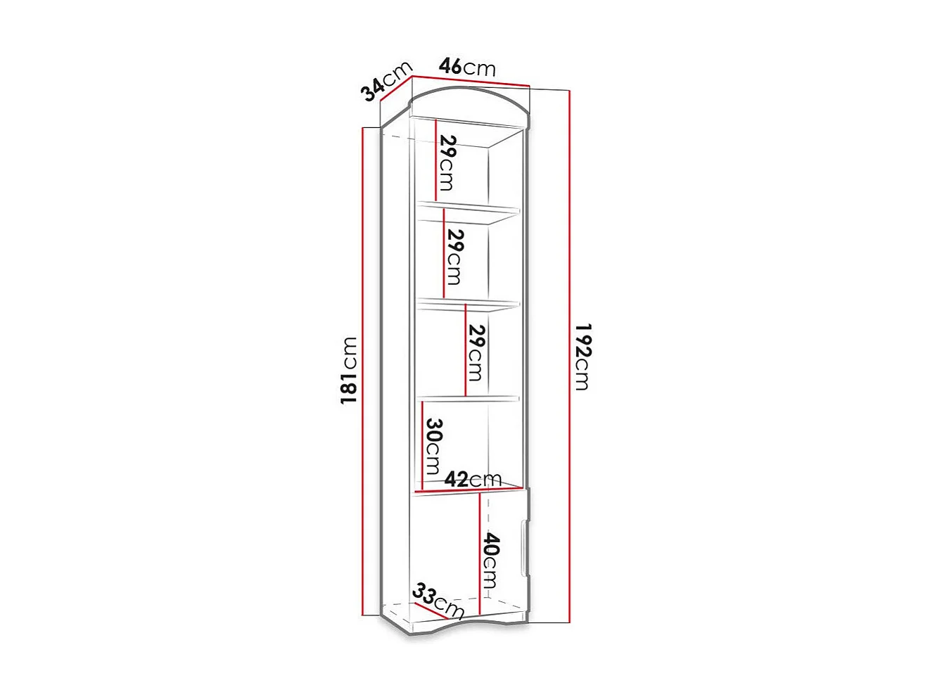 Étagère Vacaville 101, Avec des portes|Ouvert|Fermé, Stratifié, Le nombre de portes: 1,