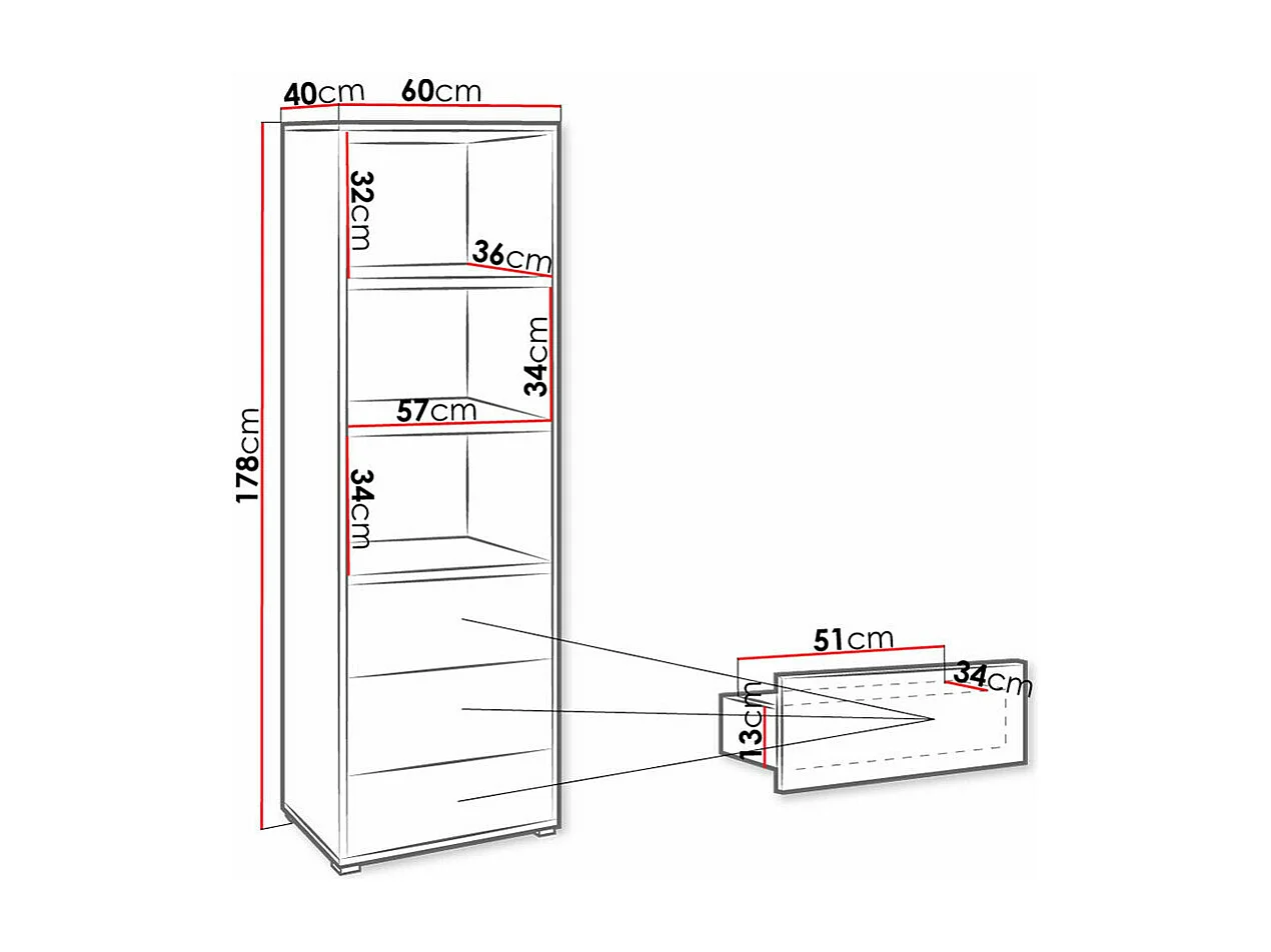 Estante Comfivo Fersoe 105, Com gavetas, Placa de aglomerado laminado