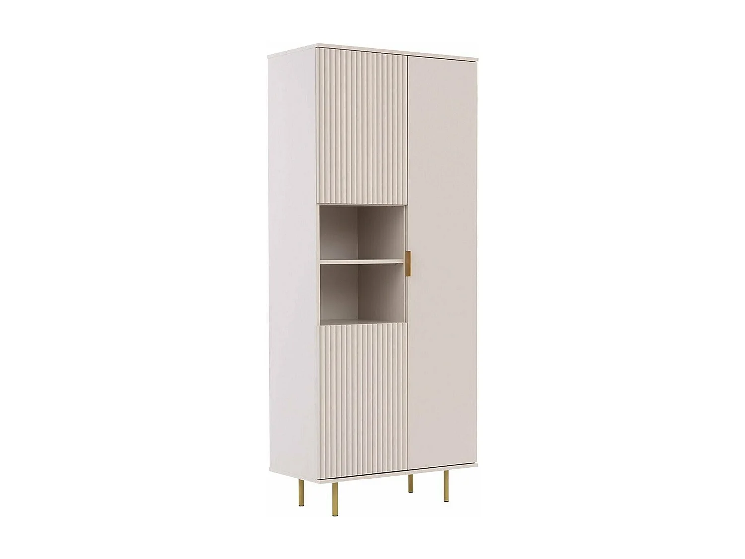 Étagère Virdomi 104, Avec des portes|Fermé, MDF|Stratifié, 190x80x41cm, Cachemire