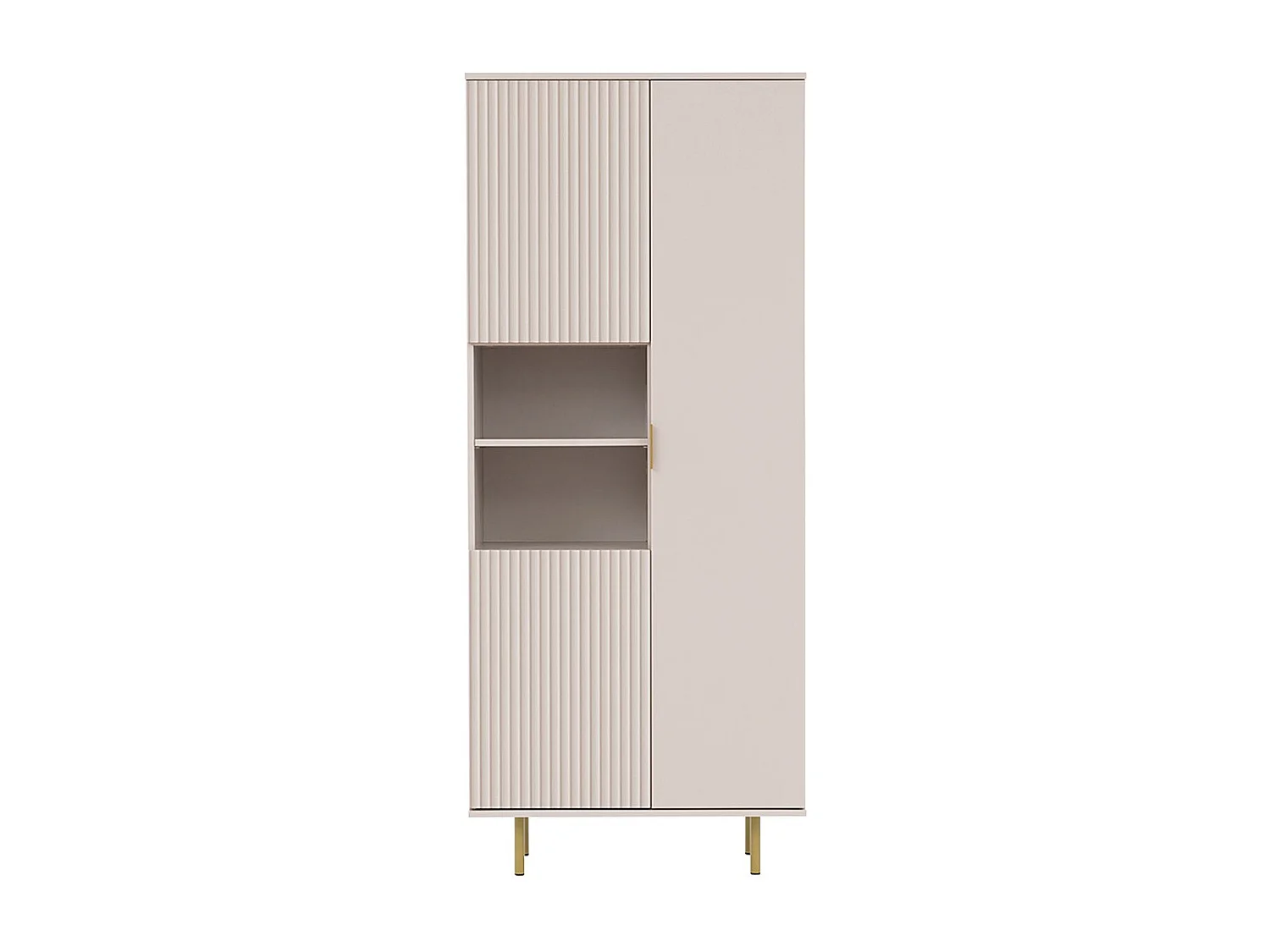 Étagère Virdomi 104, Avec des portes|Fermé, MDF|Stratifié, 190x80x41cm, Cachemire