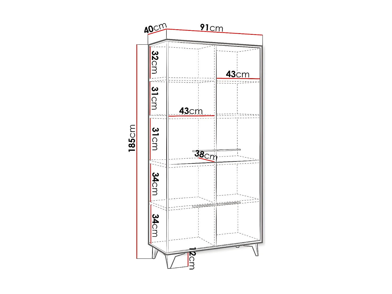 Estantería Avimora 104, Cerrable|Con puertas, Aglomerado laminado, Número de puertas: 4,