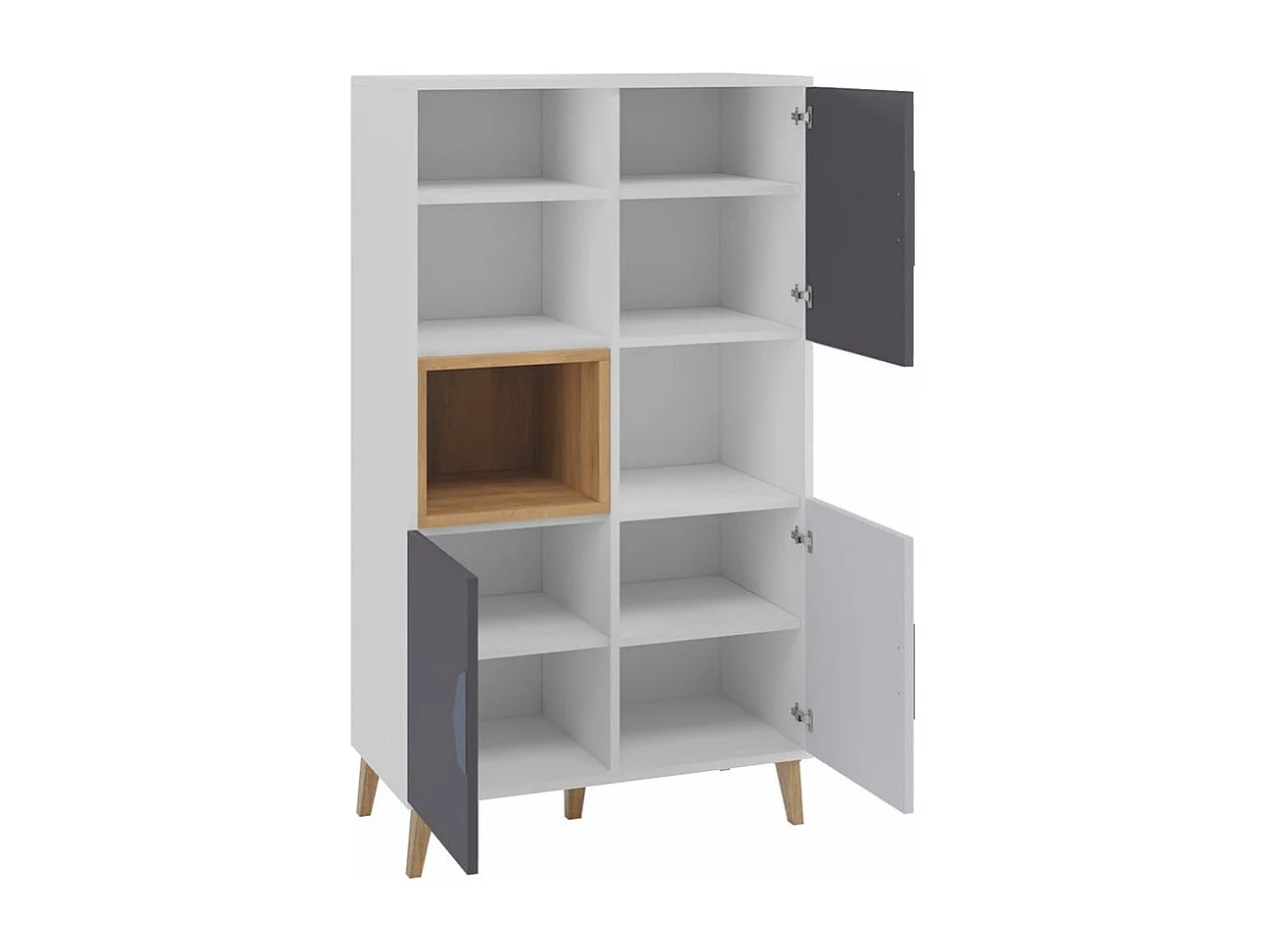 Étagère Domvera 105, Avec des portes, Stratifié, Le nombre de portes: 3, 140x80x40cm