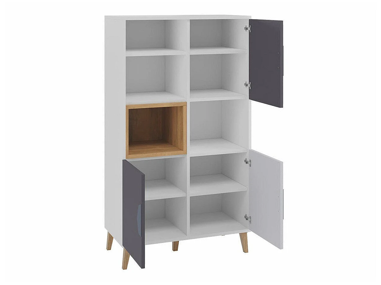 Estantería Domvera 105, Con puertas, Aglomerado laminado, Número de puertas: 3, 140x80cm