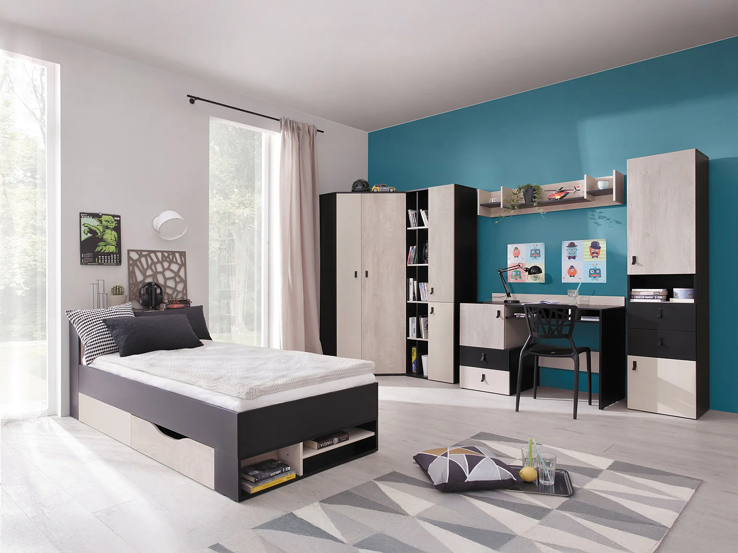 Prateleira Omaha H103, Pode ser fechado, Placa de aglomerado laminado