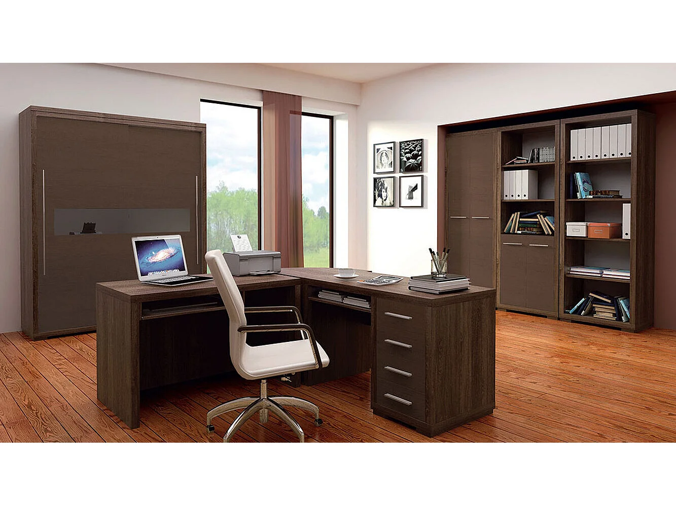 Estantería Fiomeri 125, Con puertas|Cerrable, Aglomerado laminado, Número de puertas: 2,