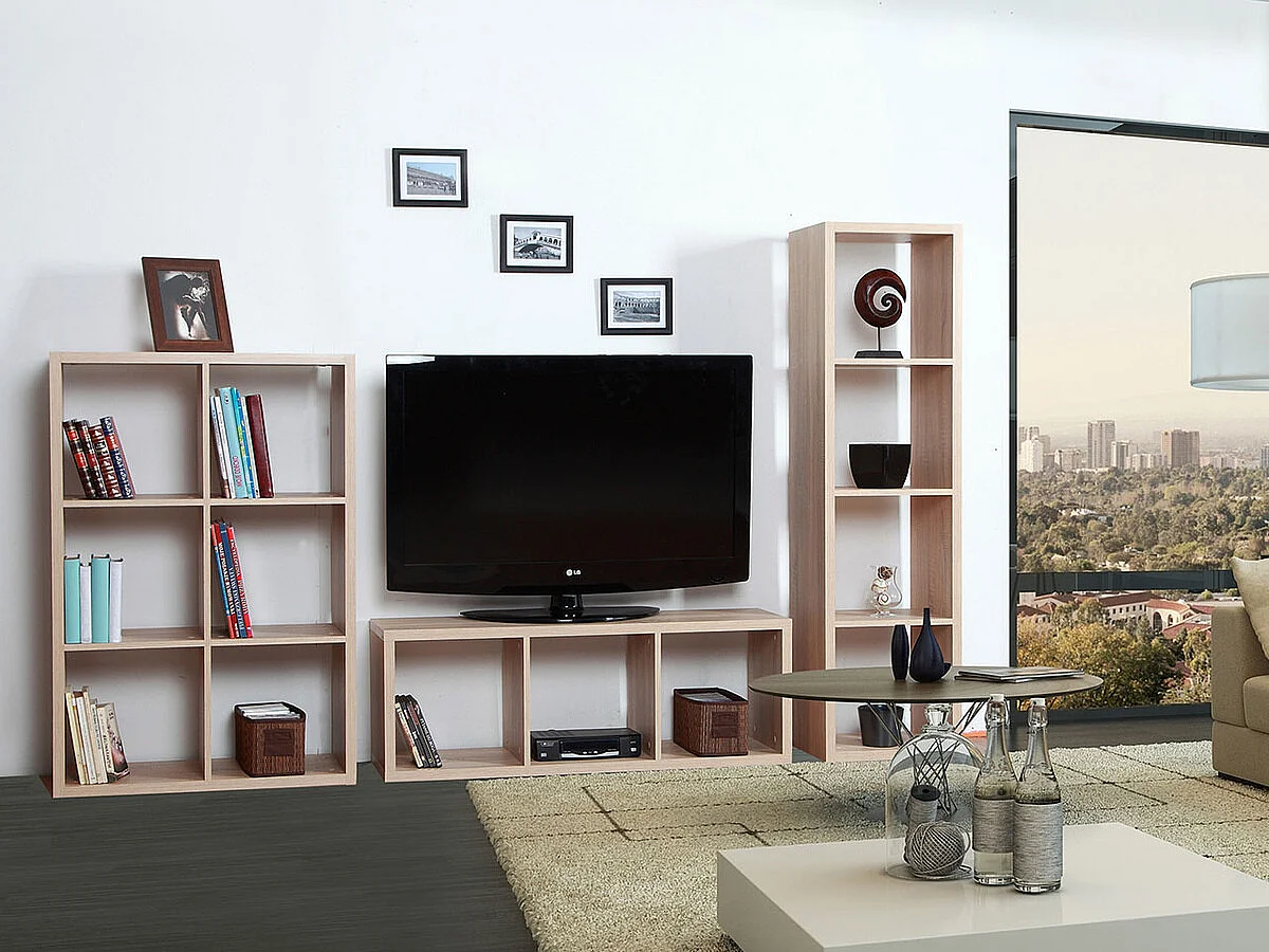 Étagère Levnova 104, Ouvert sans paroi d'extrémité, Stratifié, 150x77x33cm, Sonoma chêne