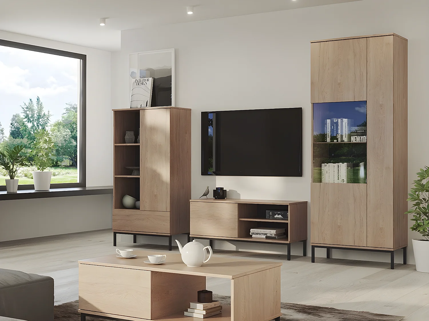 Estante Lomsore 103, Com portas, Placa de aglomerado laminado