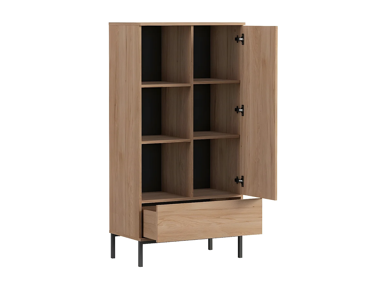 Estantería Lomsore 103, Con puertas|Con cajones, Aglomerado laminado, 140x70x41cm