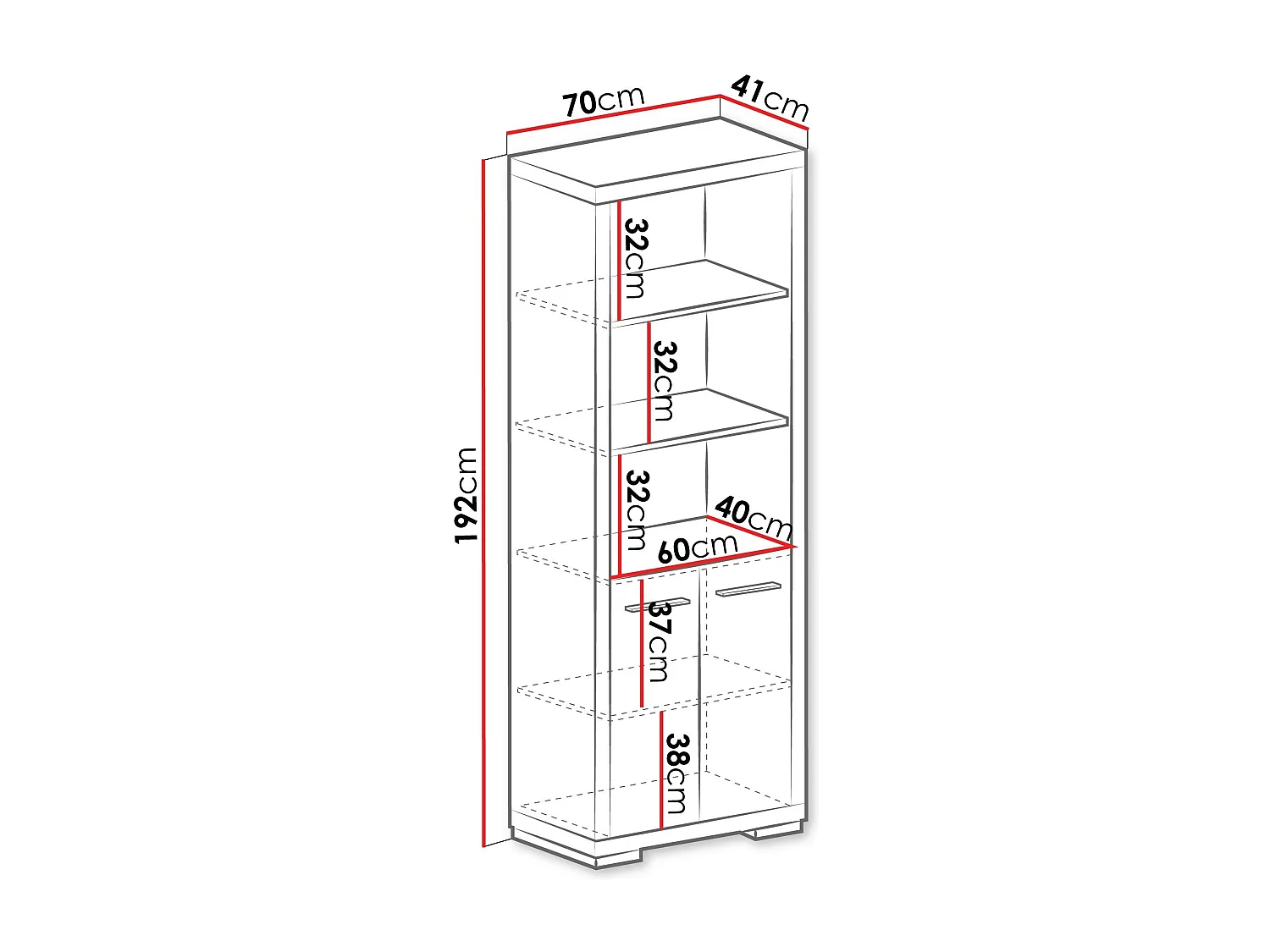 Estante Fiomeri 124, Com portas, Placa de aglomerado laminado