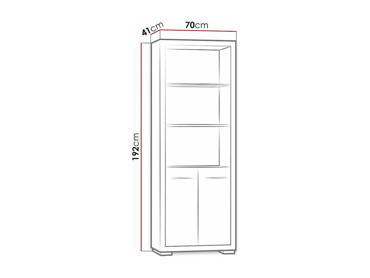 Estantería Fiomeri 124, Con puertas|Abierto, Aglomerado laminado, Número de puertas: 2,