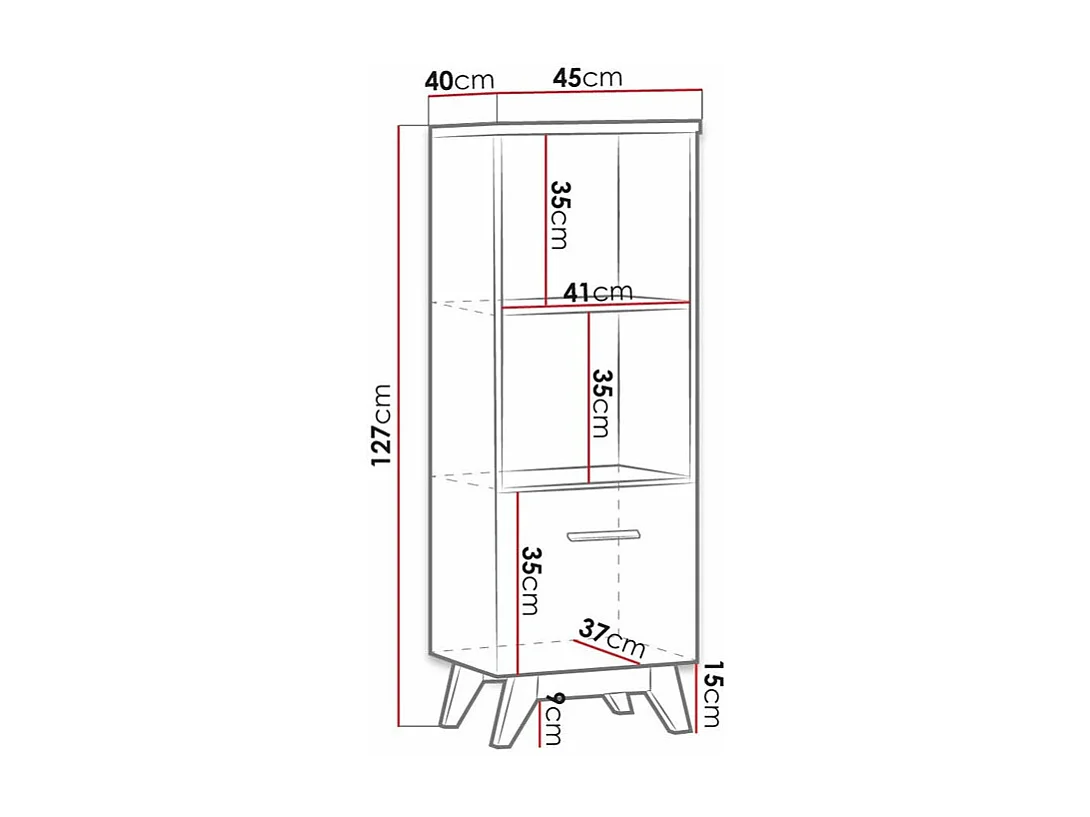 Étagère Sorvera 104, Avec des portes, Stratifié, Le nombre de portes: 1, 127x45x40cm
