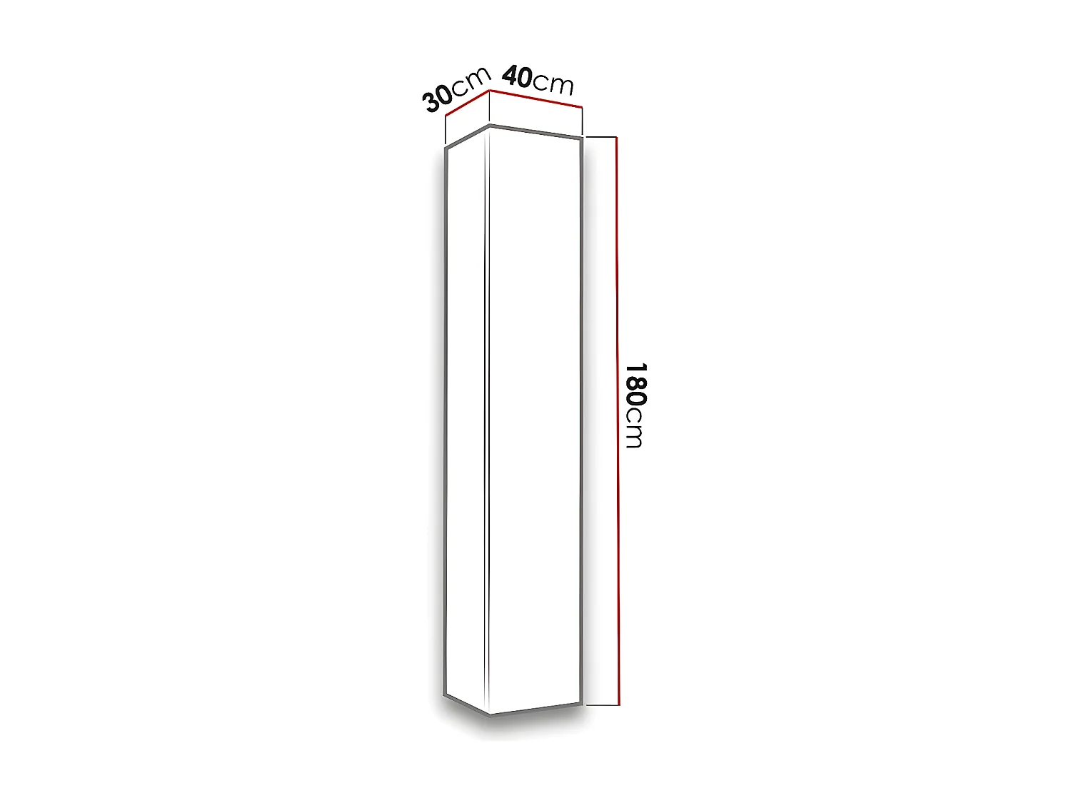 Scaffale Charlotte A127, Chiuso|Con porte, Il numero di porte: 1.00, 180x40x30cm