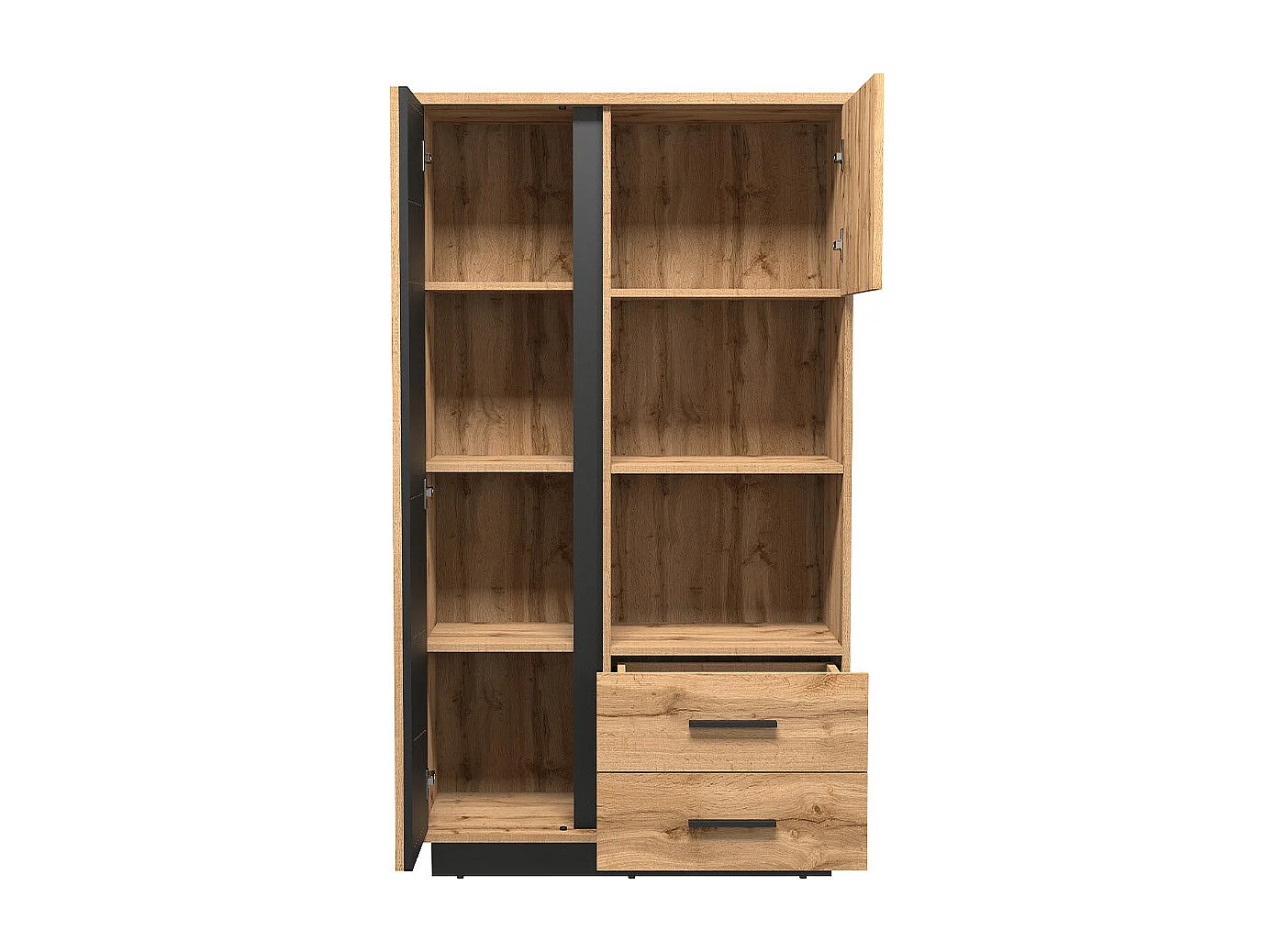 Étagère Tenodeu 103, Avec des portes|Fermé|Avec tiroirs, MDF|Stratifié, 159x90x40cm