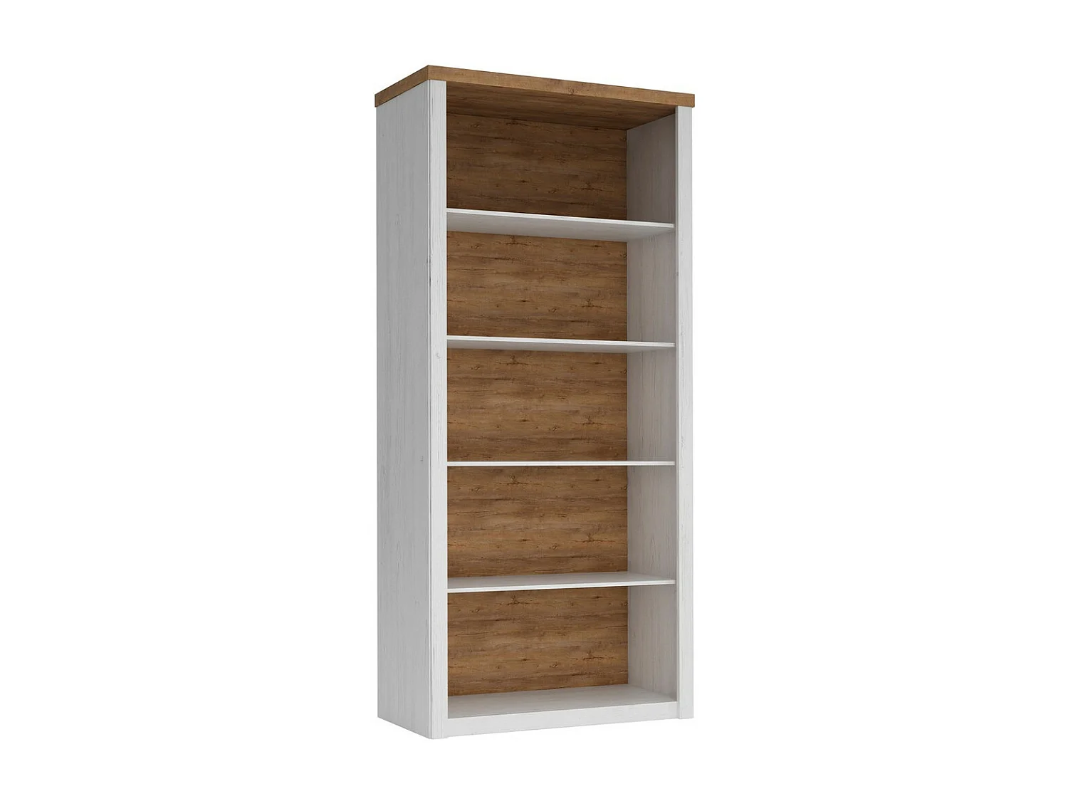 Étagère Ferdore 114, Ouvert, MDF|Stratifié, 198x90x43cm, Pin Anderson|Chêne de Lefkas