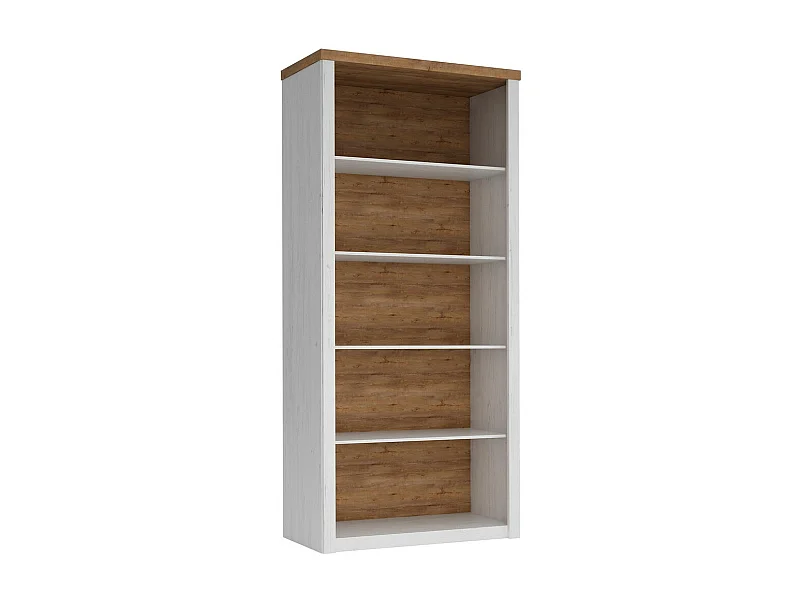 Étagère Ferdore 114, Ouvert, MDF|Stratifié, 198x90x43cm, Pin Anderson|Chêne de Lefkas