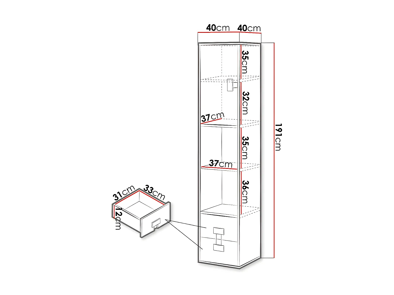 Estante Florevi 111, Com portas, Placa de aglomerado laminado