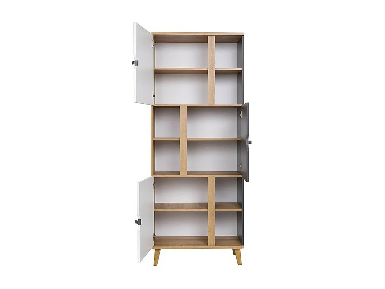 Estantería Etrmoru 129, Con puertas, Aglomerado laminado, Número de puertas: 3, 200x80cm