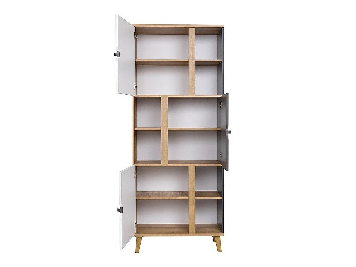 Estantería Etrmoru 129, Con puertas, Aglomerado laminado, Número de puertas: 3, 200x80cm