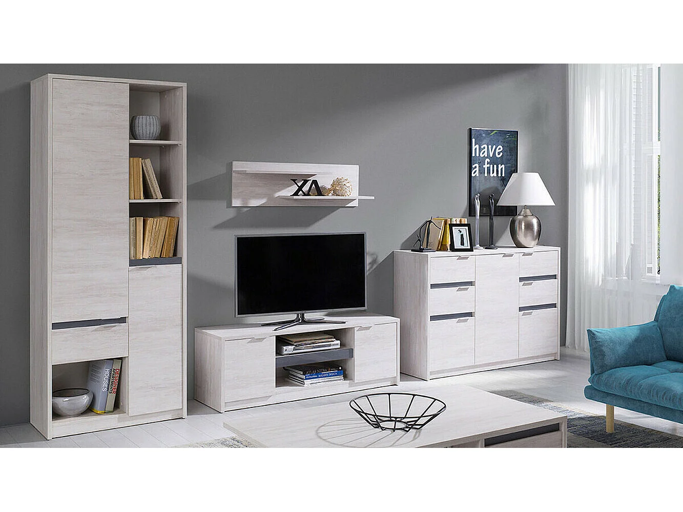 Estante Fivelbo 107, Pode ser fechado, Placa de aglomerado laminado