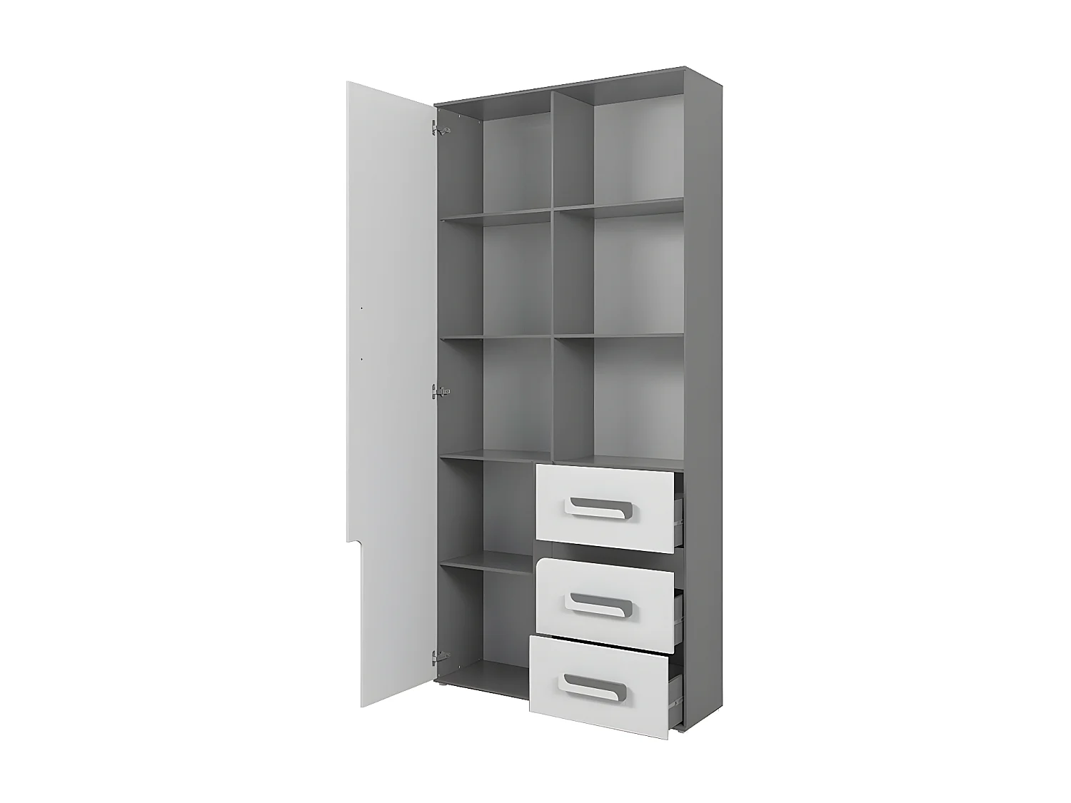 Estantería Aviseve 105, Cerrable|Con cajones|Con puertas, Aglomerado laminado, 192x75cm