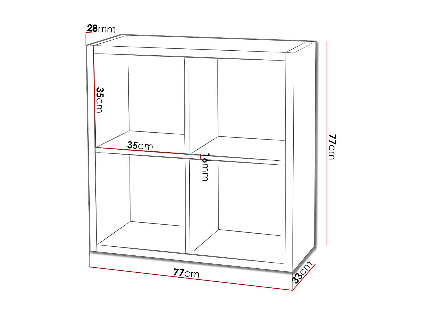 Étagère Levnova 102, Ouvert sans paroi d'extrémité, Stratifié, 77x77x33cm, Sonoma chêne