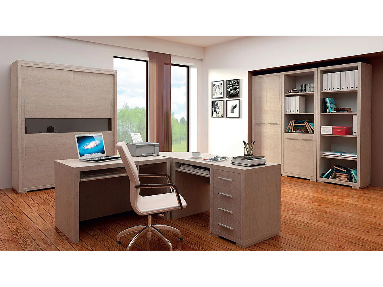 Estantería Fiomeri 125, Con puertas|Cerrable, Aglomerado laminado, Número de puertas: 2,