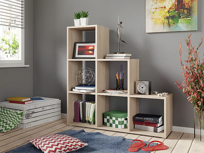 Étagère Sarasota 110, Ouvert sans paroi d'extrémité, Stratifié, 108x105x33cm