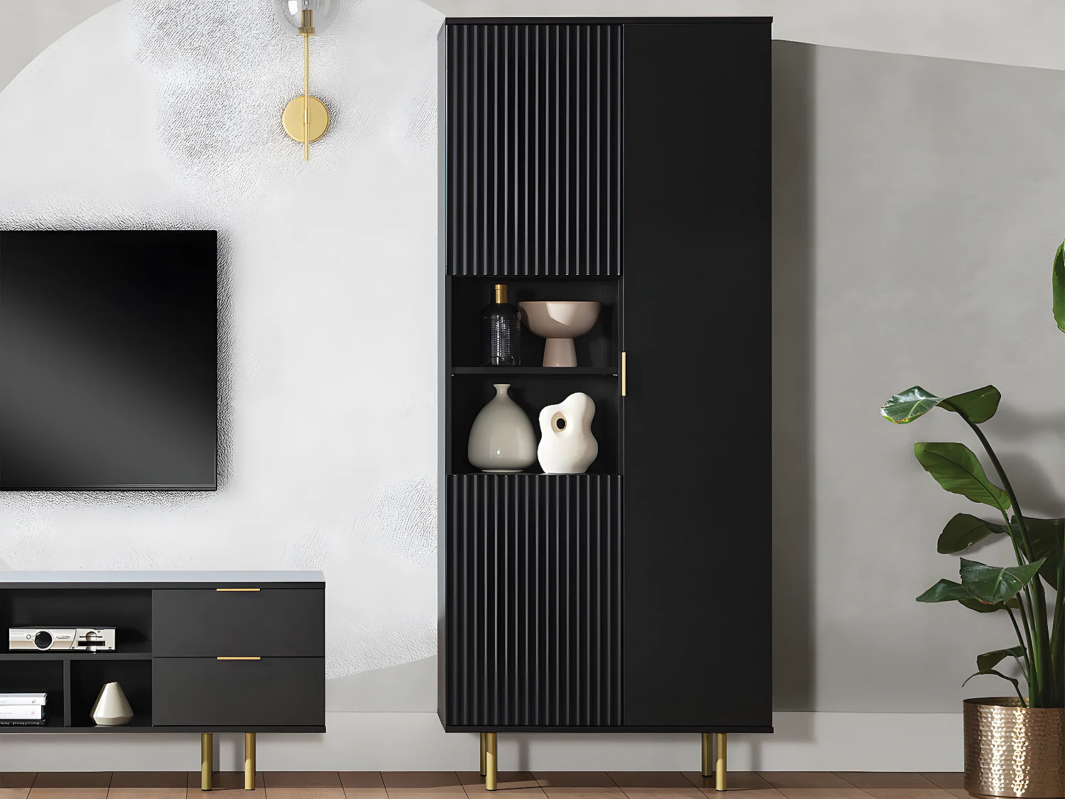 Estante Virdomi 104, Com portas, Placa de aglomerado laminado