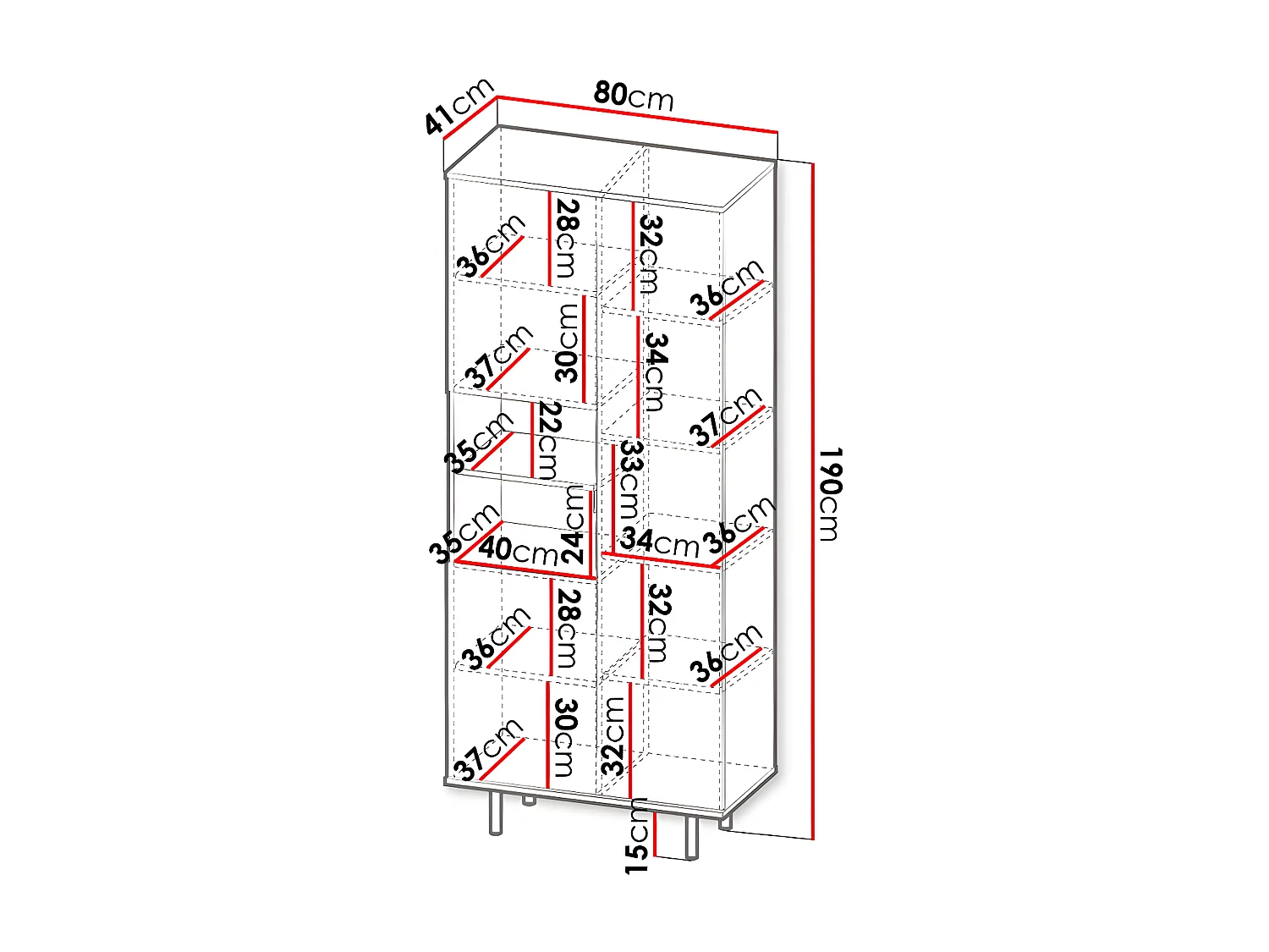 Estante Virdomi 104, Com portas, Placa de aglomerado laminado
