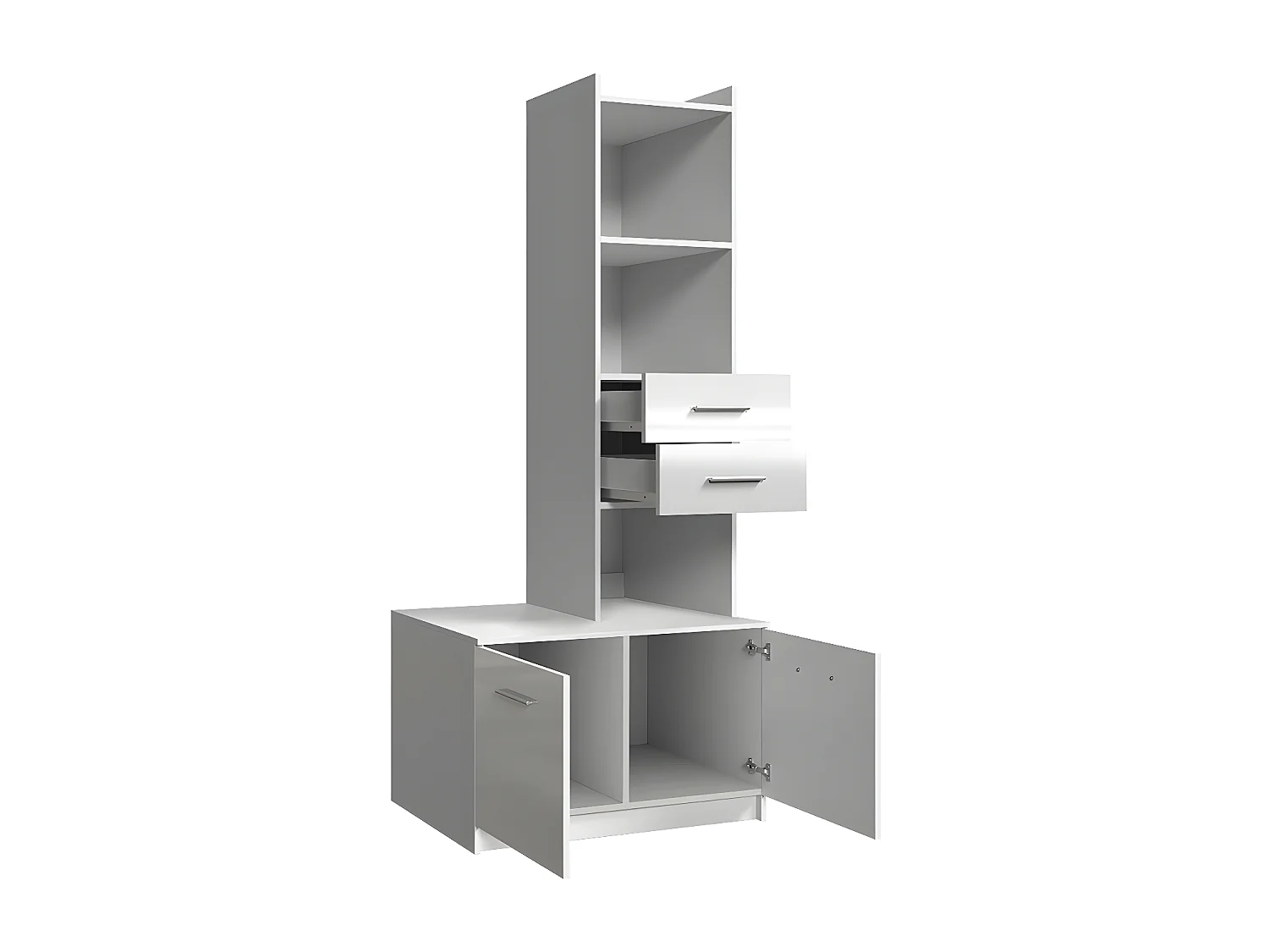 Scaffale Salmere 105, Con cassetti|Con porte, Il numero di porte: 2.00, 193x85x53cm